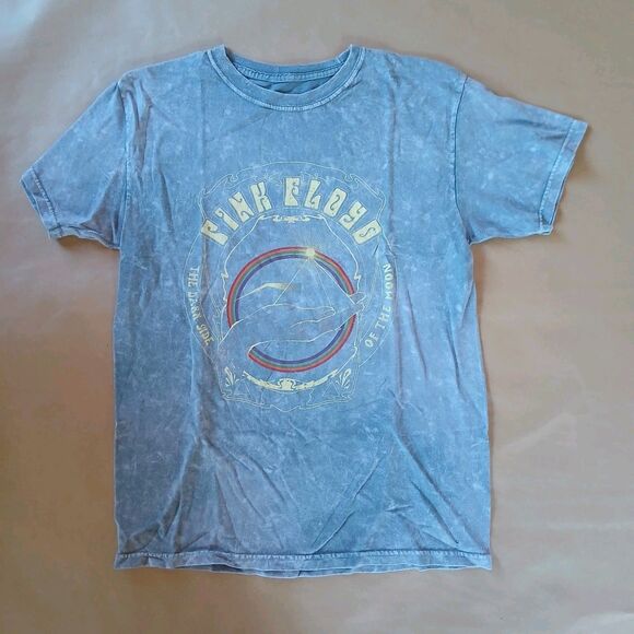 Pink Floyd The Dark Side of the Moon Gray T Shirt Womens S/M 100% Cotton Boho - Picture 1 of 7